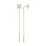 Серёжки Продёвки Фианит/Одинарные