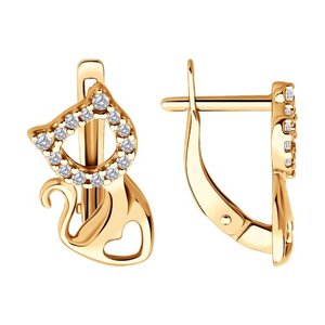 Серёжки Английские Фианит